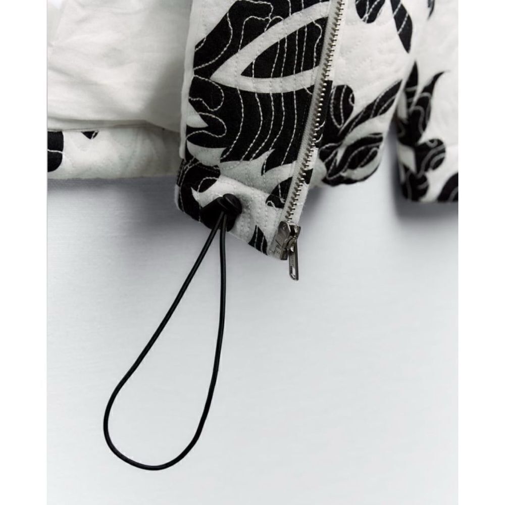 NWT Zara Blogger’s Favorite Printed Quilted Oversized Sweatshirt Jacket, Medium - Picture 13 of 16